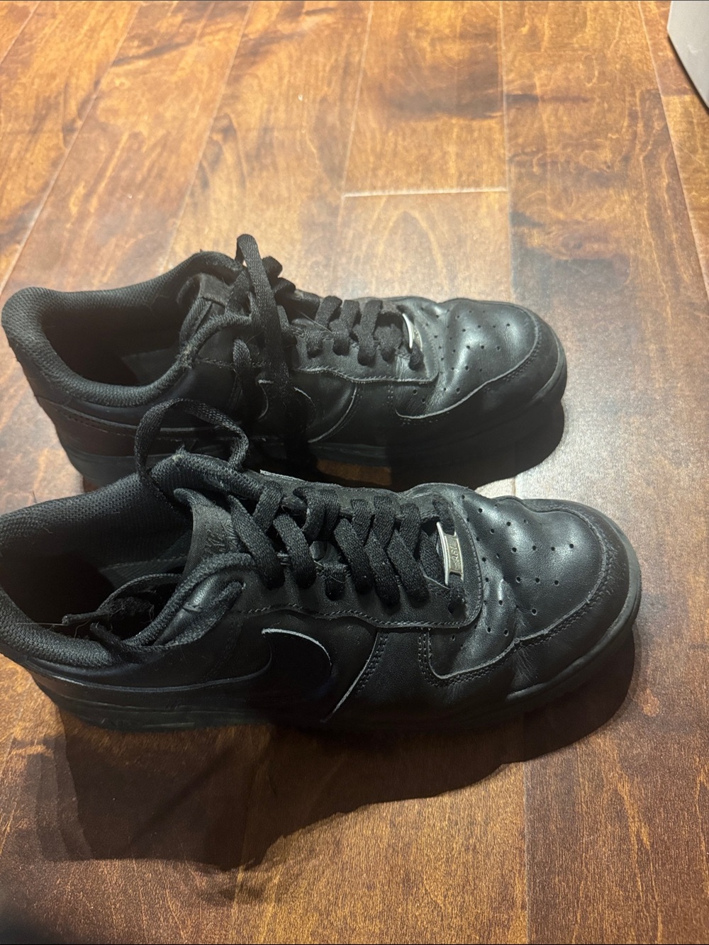 Nike Black Leather Low-Top Sneakers